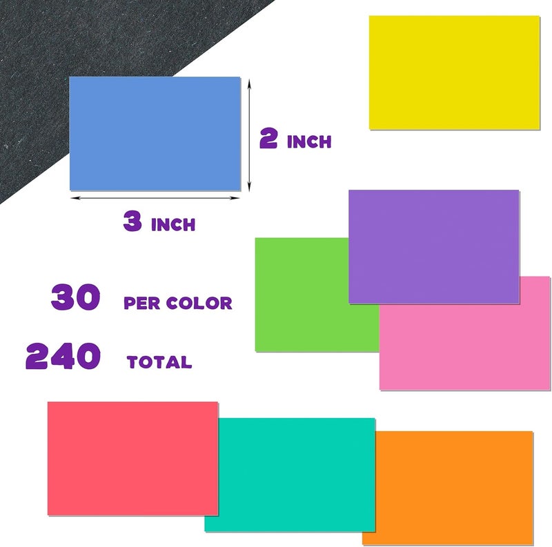 YSHIHE 240 PCS Colored Labels Stickers 3 x 2 Inch Rectangular Moving Labels 8 Colors Large Color Coding Labels - Light Color - Image 3